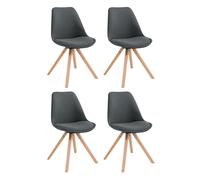 Pack de 4 sillas de comedor toulouse square en tela 48x56x84 cm
