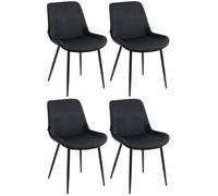 Pack De 4 Sillas De Comedor Victoria En Terciopelo Negro 60x51x80 Cm Clp