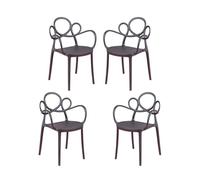 Pack de 4 sillas de diseño con reposabrazos para el jardín - dream