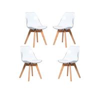 Pack de 4 sillas nórdicas con asiento transparente - verona
