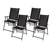 Pack de 4 Sillas Plegables Slim, 47x64x95 Cm, Negro