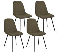 Pack de 4 sillas scott color caqui con patas de hierro