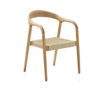 Pack de 4 sillones de madera de fresno con asiento trenzado