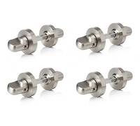 Pack de 4 unidades Muletilla y desbloqueo redonda en níquel satinado, cierre de condena para puertas de madera interior diametro 50mm, zamak