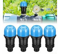 Pack de 4 válvulas de aire de 3/4 pulgadas, válvula de purga automática de polipropileno para sistemas de riego, rosca NPT para evitar bloqueos de aire en agricultura y horticultura, color negro (3/4