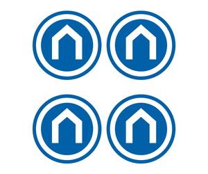 Pack de 4 vinilos adhesivo redondo para puertas de cristal edm