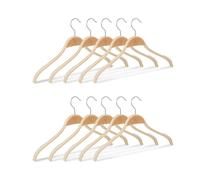 Pack de 50 perchas antideslizantes, Perchas madera giro de 360º, Perchas camisas