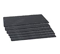 Pack de 6 bandejas de pizarra de 30 x 13 cm, ideal para servir comida de manera elegante, plato para alimentación, degustación, tabla embutidos, plato hostelería, bandeja rústica (30 x 13 cm)