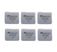 Pack de 6 gomas de borrar para artistas, Art Eraser Faber Castell, color gris