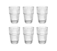 Pack de 6 Vasos de Vidrio Templado Barshine por Bormioli Rocco, Ideales para Uso Diario, Duraderos y con Brillo Excepcional, Tres Capacidades Disponibles