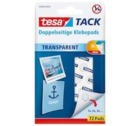 tesa Puntos adhesivos Tesatack – Doble cara, transparentes y fuertes – Pack de 72