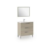Pack de baño con lavabo cerámico feel roble 80 x 57 x 45 cm