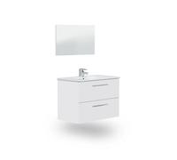 duehome - Pack de baño con lavabo cerámico Feel S Glossy white