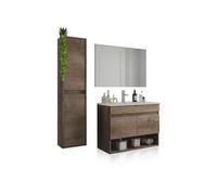 duehome - Pack de baño con lavabo de resina y columna Thai Plus Nordik