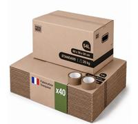 Pack de cajas de cartón para mudanza 54L - 60x30x30 cm - certificados FSC 70% - Pack and Move (40)
