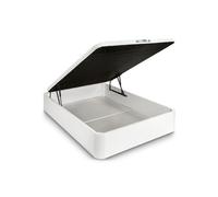 Pack de canapé madera | color blanco 34cm alto| + colchón viscoelásticos | 135x190 cm