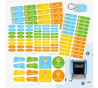 Pack de etiquetas y sello personalizado