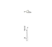 Pack de grifo termostático empotrado tres vías para bañera y ducha con regulador caudal acero Tres Clasic Tres