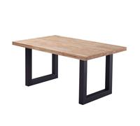 Miroytengo Pack de Mesa Loft Estilo Industrial en Color Roble y Negro con 4 Sillas Estilo Nórdico en Color Blanco y Roble Nordish Light wood - black - white -