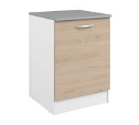 Pack de muebles de cocina eko estilo modular en madera claro-blanco con 4 módulos altos y 5 inferiores