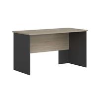 Pack de muebles de oficina en color roble sonoma y gris antracita con estantería 2 armarios 4 escritorios y carrito con ruedas