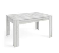 Miroytengo Pack de Muebles de Salón Tokio Estilo Nórdico en Color Blanco Albo y Roble Rayado (Aparador, Mesa de Comedor, Mesa de Centro y Mueble de TV) White - light wood - 538.2