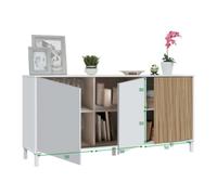 Pack De Muebles Para Salón Moderno Ethna Color Blanco Mate Y Natur