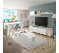 Miroytengo Pack De Muebles Para Salón Moderno Ethna Color Blanco Mate Y Natur White - light wood - 591.1