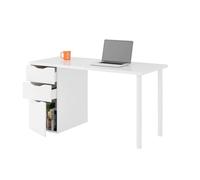 Miroytengo Pack de Oficina Despacho Estilo Contemporáneo en Color Blanco con 2 Estanterías y 1 Escritorio White - 371.45