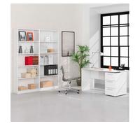 Miroytengo Pack de Oficina Despacho Estilo Contemporáneo en Color Blanco con 2 Estanterías y 1 Escritorio White - 386.4