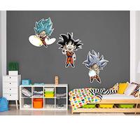 Pack de Pegatinas de Pared en Vinilo Dragon Ball Super Fases Goku | Producto Oficial | 100x60cm| Productos Originales | Vinilo Adhesivo | Decoración | DBS