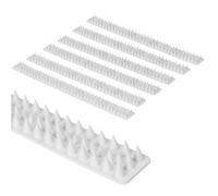 Pack de Pinchos Antipalomas, Gatos y Otros Animales Púas para Palomas, Ahuyenta Palomas Efectivo (6 Piezas de 49cm Total 2,94 Metros Blanco)