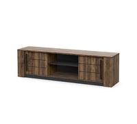 Pack de salón con mueble tv + mesa de centro, conjunto salón, mónaco, roble oscuro y negro 52 cm