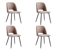Miroytengo Pack de sillas de Comedor Mos Estilo Moderno en Beige Sillas Tapizadas Patas Metálicas Color Negro 58x86x50 cm 4-pack