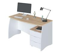Miroytengo Pack Despacho Oficina Moderna Color Blanco Artik y Roble Canadian White - light wood -