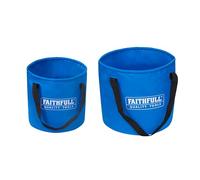 Pack Doble de Cubos Plegables e Impermeables Faithfull - 12 L y 20 L