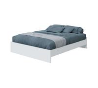 Miroytengo Pack Dormitorio Muebles Daylight Mesitas de Noche, Cómoda y Cama Queen Size Blanco Artik y Natur White/ wood - 160x190 cm