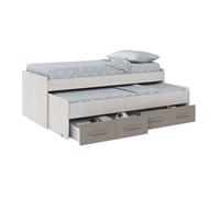Miroytengo Pack Habitación Juvenil Infantil Completo Color Blanco Alpes Y Basalto (cama Nido + armario + escritorio) Con Somieres White - gray - 90x190 cm 587.65
