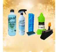 PACK LIMPIEZA ECO-JIN MULTISUPERFICIES FORMADO POR ESCOBA PARA INTERIORES + AROMA A ELEGIR + FREGONA A ELGIR + DIFUSOR + BAYETA Y ESTROPAJO CON ESPONJA Multicolor