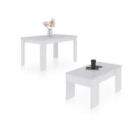 duehome - Pack mesa de comedor 140 y mesa de centro Vita Artik white