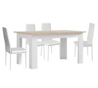 Pack mesa de comedor o cocina + 4 sillas en polipiel/metal