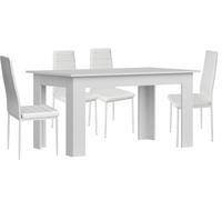 Pack mesa de comedor o cocina + 4 sillas en polipiel/metal
