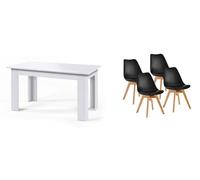 Pack mesa fija de comedor o cocina + 4 sillas nordic