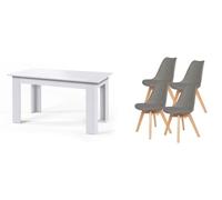 Pack mesa fija de comedor o cocina + 4 sillas nordic