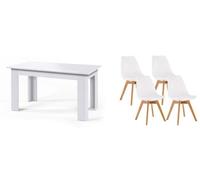 Pack mesa fija de comedor o cocina + 4 sillas nordic