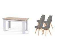 Pack mesa fija de comedor o cocina + 4 sillas nordic