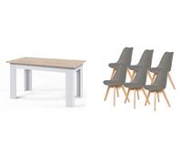 Pack mesa fija de comedor o cocina + 6 sillas nordic
