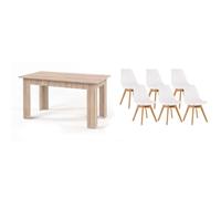 Pack Mesa Fija de Comedor o Cocina + 6 Sillas Nordic Saldos y Stocks