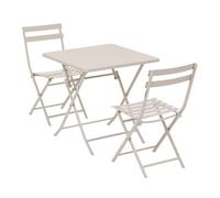 Pack muebles de exterior mesa cuadrada con 2 sillas plegables greensboro jardín color arcilla