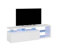 Miroytengo Pack Muebles De Salón Santorini Comedor Estilo Moderno (mesa Tv + 2 Estanterías + Mesa Centro Elevable) White - 443.9